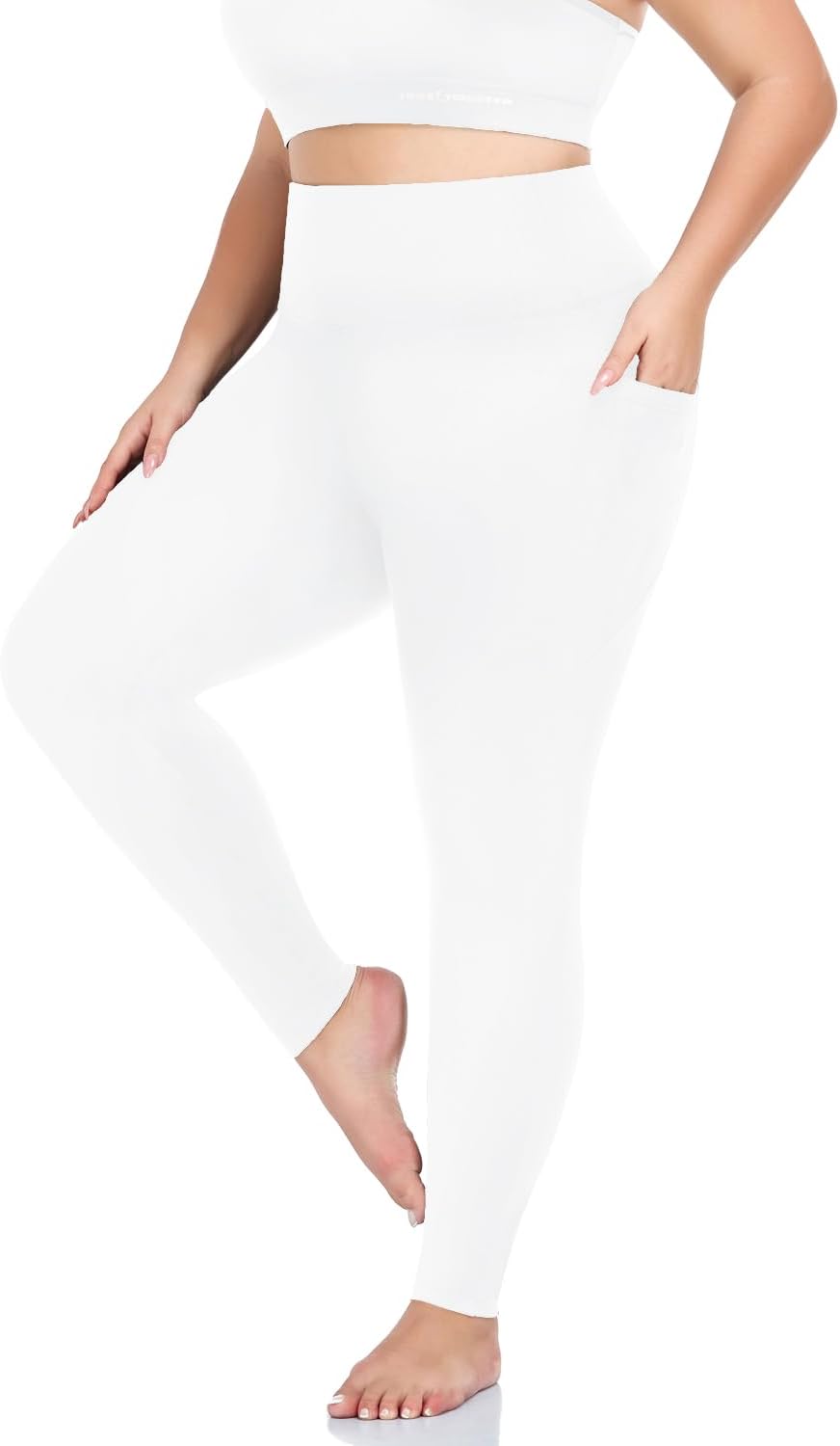 Plus-size pocket leggings, capri and full length — product photo 11