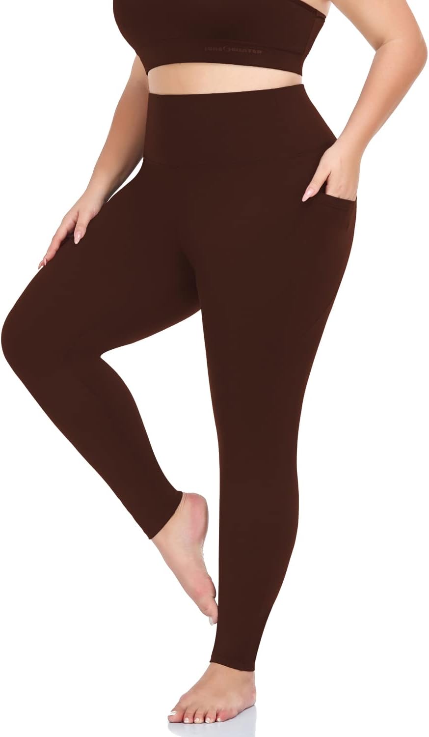 Plus-size pocket leggings, capri and full length — product photo 3