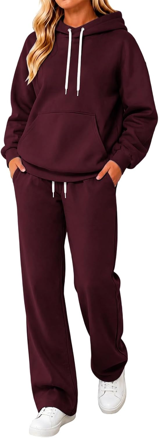 Hoodie and wide-leg sweatpants set — product photo 2