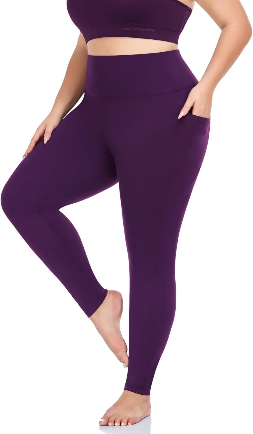 Plus-size pocket leggings, capri and full length — product photo 9