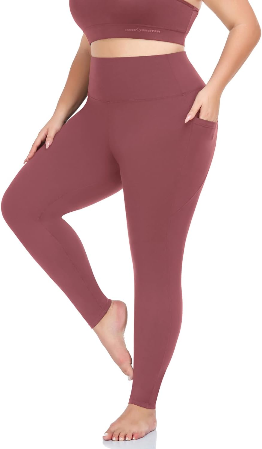 Plus-size pocket leggings, capri and full length — product photo 5