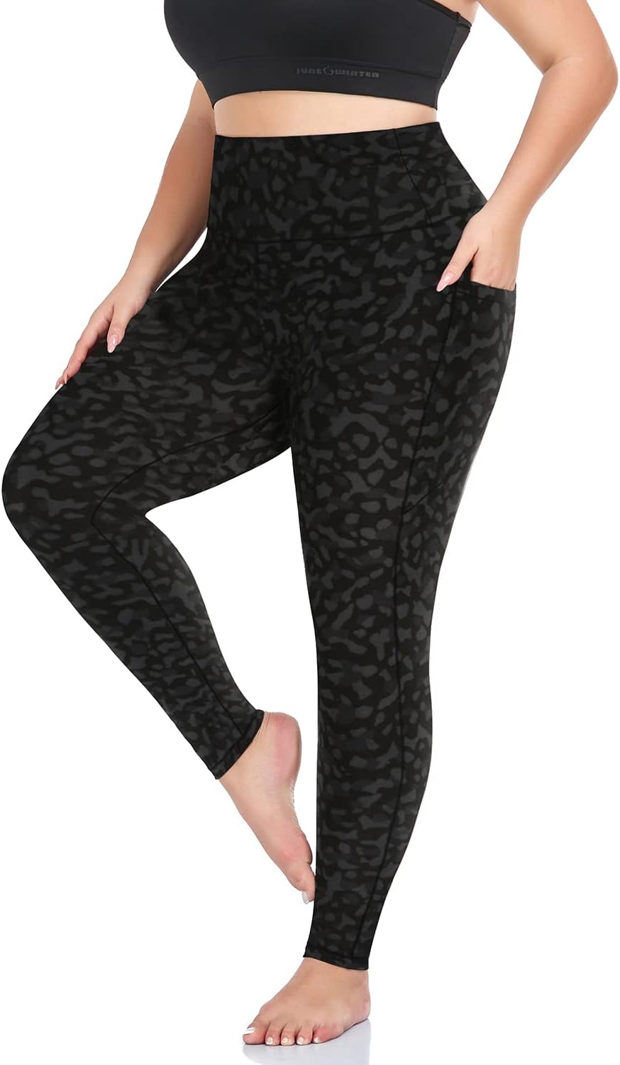 Plus-size pocket leggings, capri and full length — product photo 7