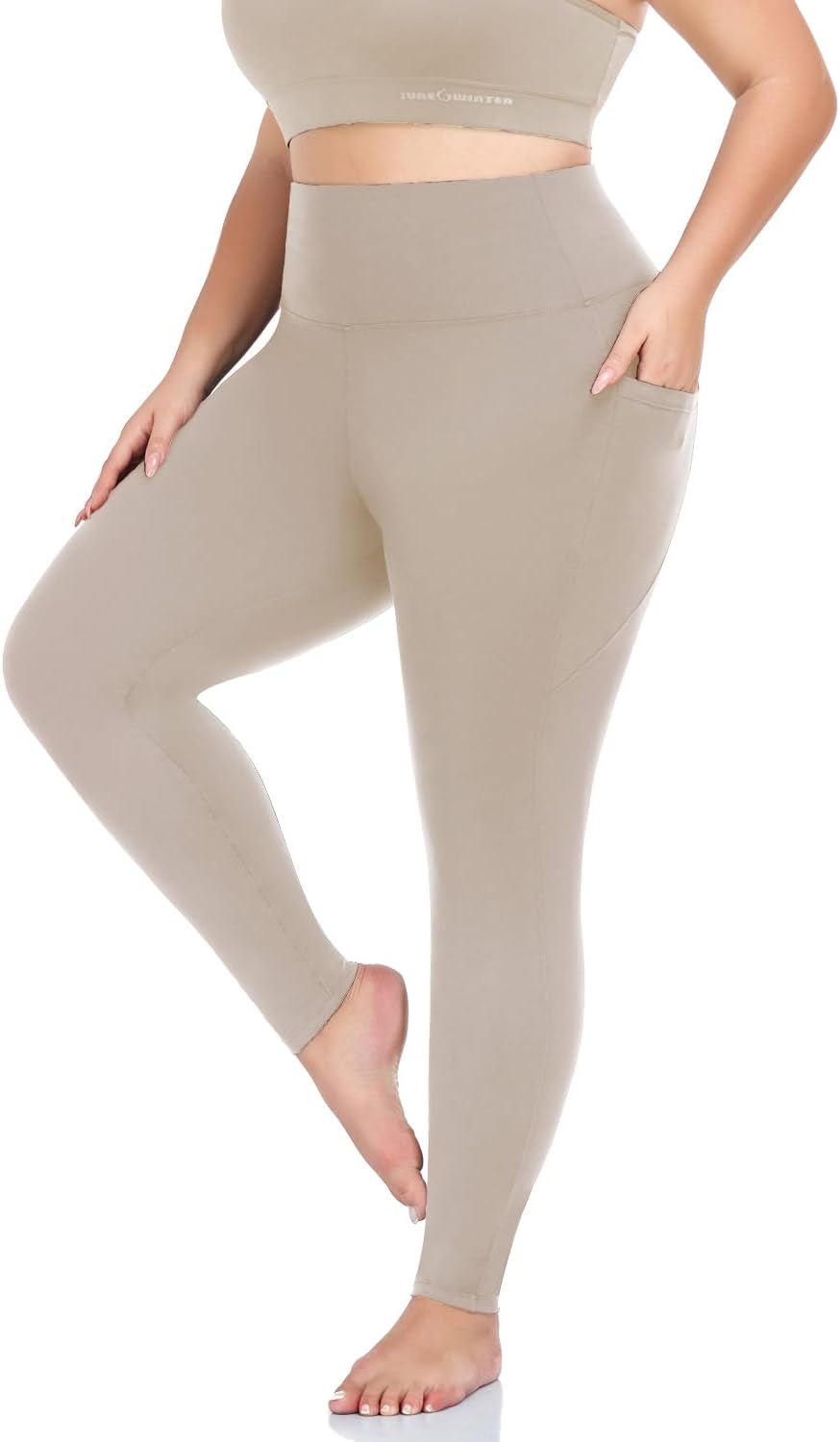 Plus-size pocket leggings, capri and full length — product photo 13