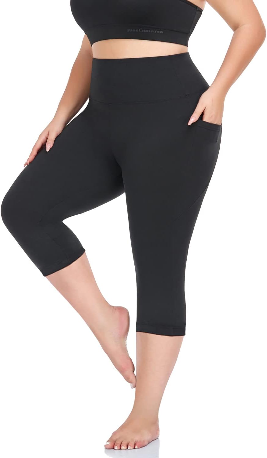Plus-size pocket leggings, capri and full length — product photo 10
