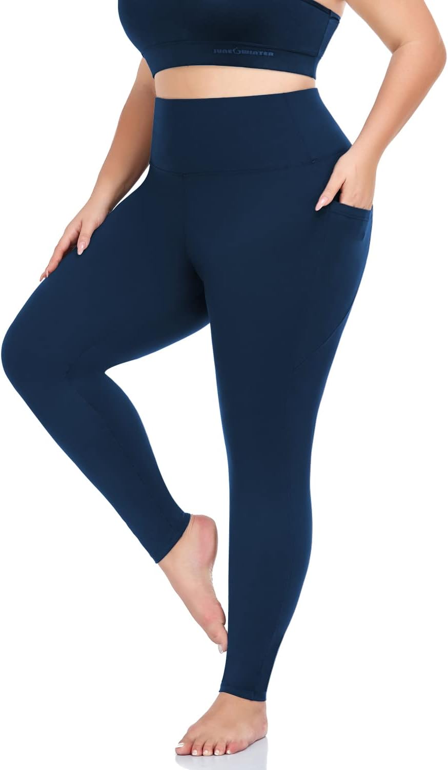 Plus-size pocket leggings, capri and full length — product photo 12