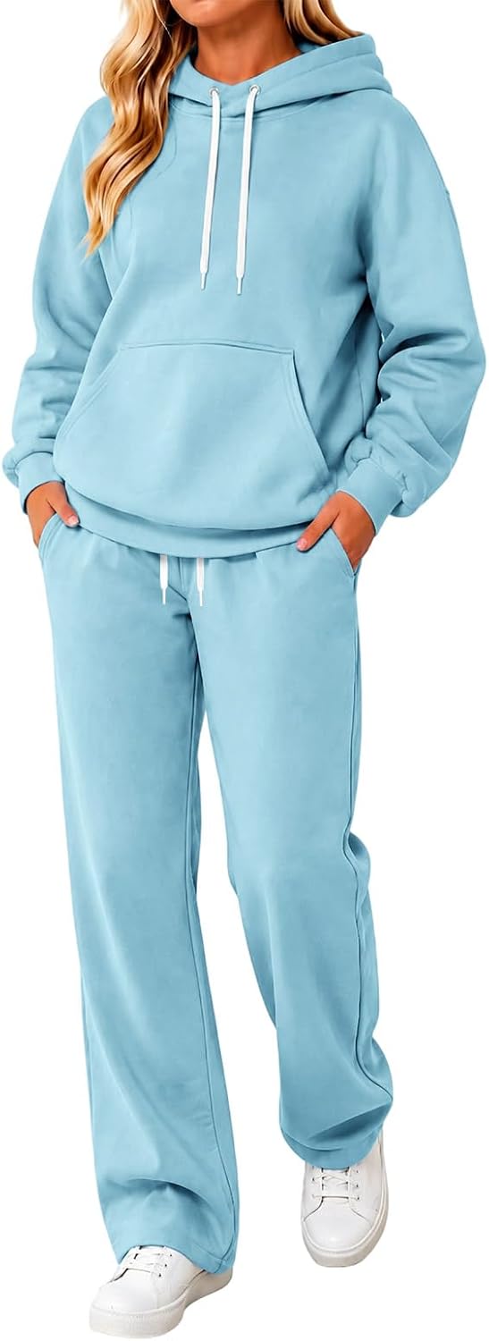 Hoodie and wide-leg sweatpants set — product photo 3