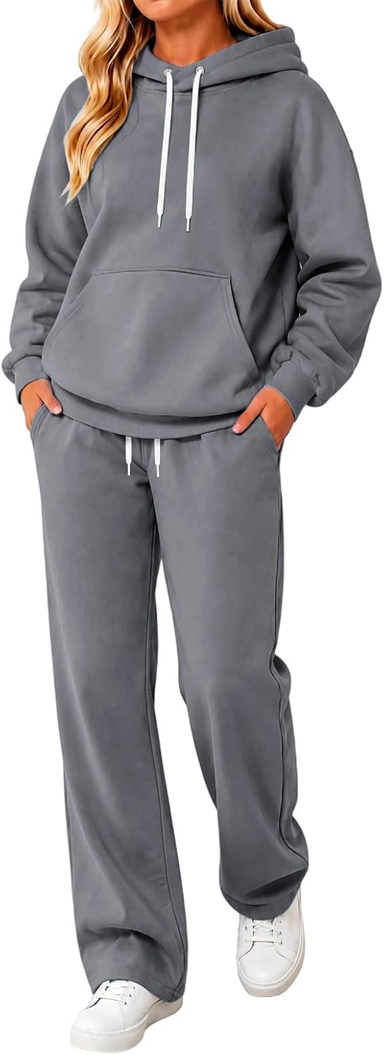 Hoodie and wide-leg sweatpants set — product photo 5