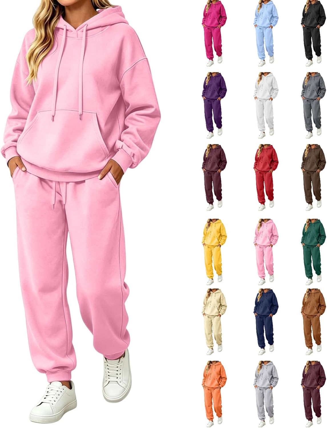 Oversized hoodie and sweatpants lounge set — product photo 14