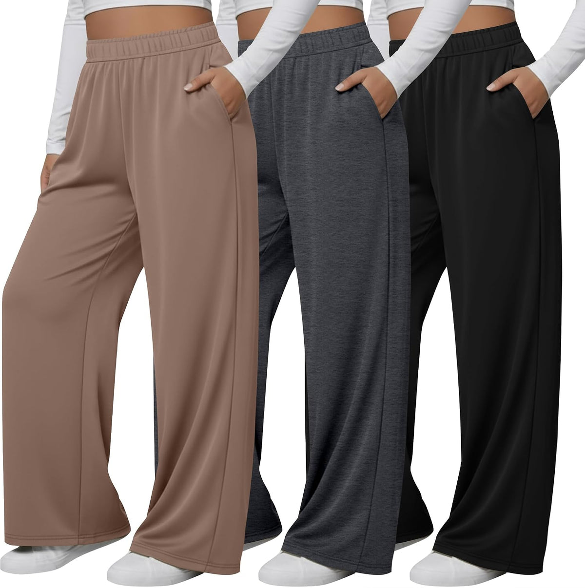 Wide-leg lounge pants, three-pack — product photo 8