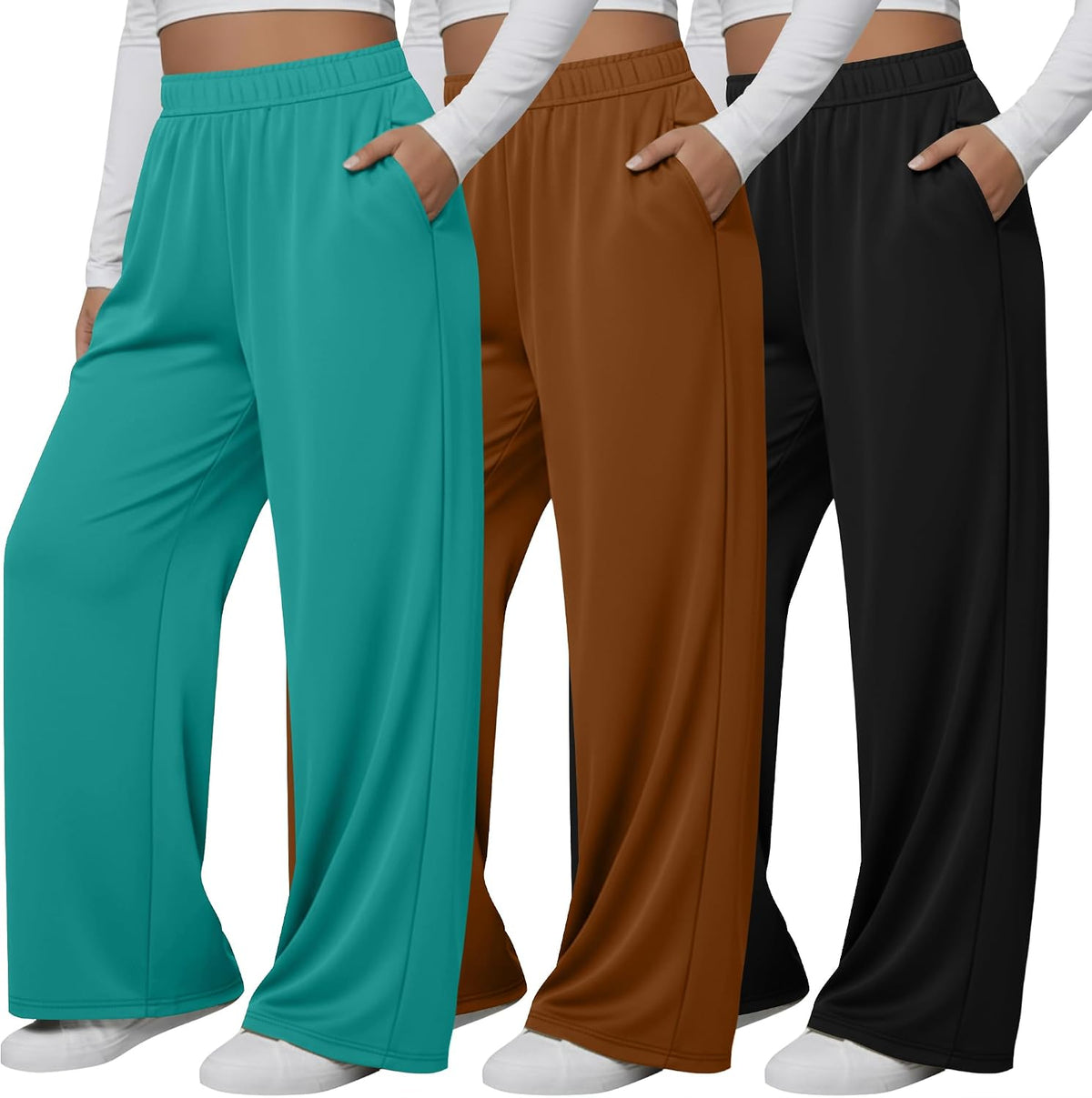 Wide-leg lounge pants, three-pack — product photo 5